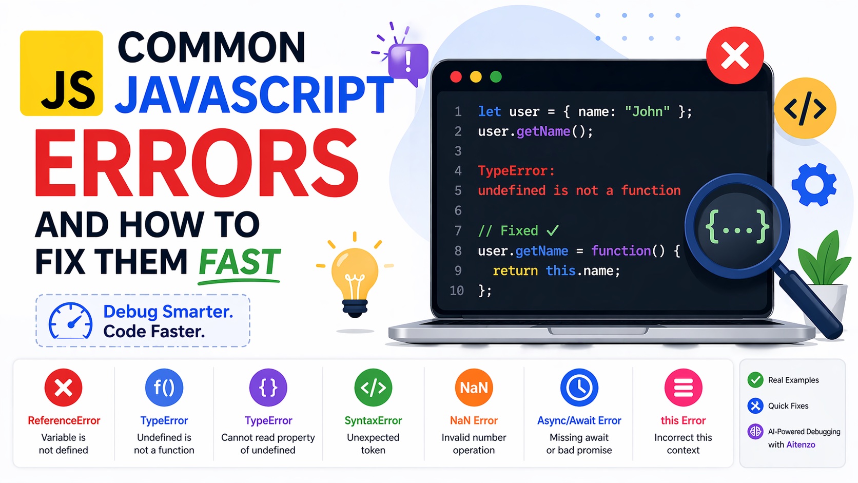 Common JavaScript Errors and How to Fix Them Fast