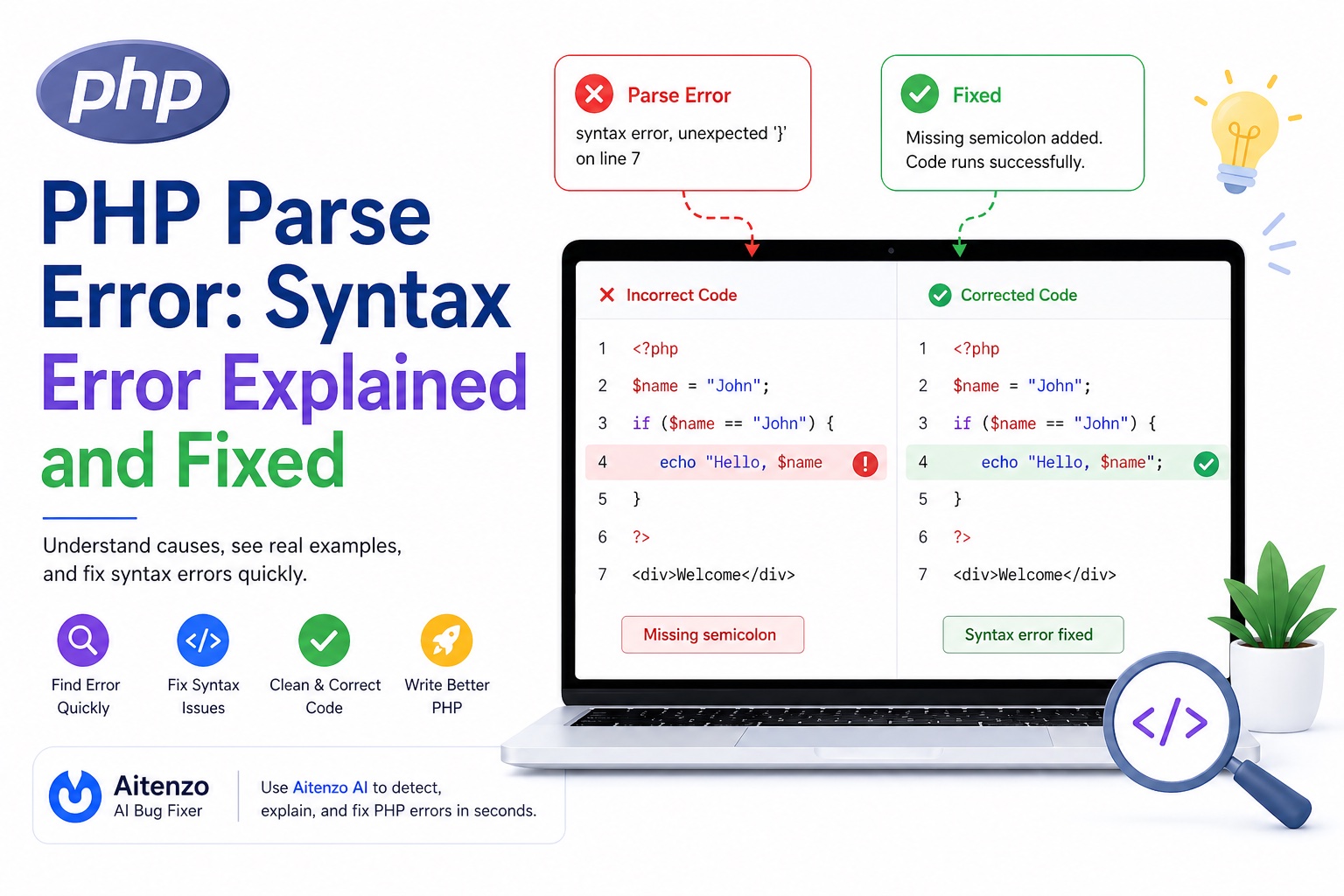 PHP Parse Error: Syntax Error Explained and Fixed
