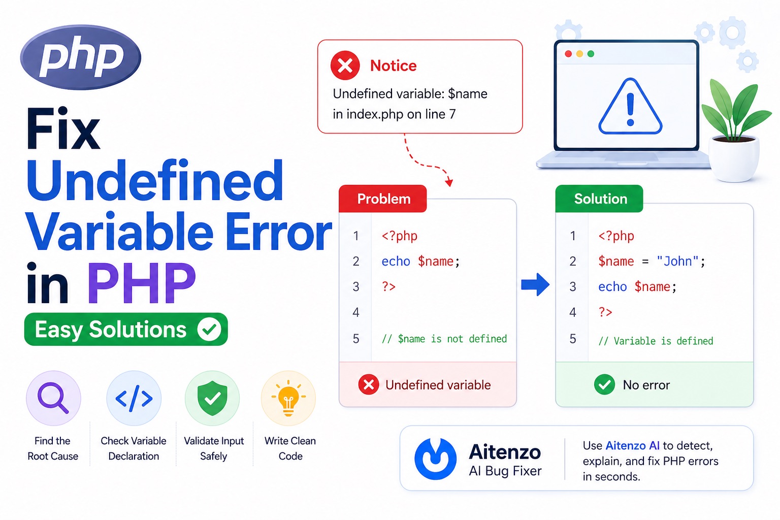 Fix Undefined Variable Error in PHP (Easy Solutions)